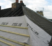 Full re-roof in progress by P & AS Hayselden Roofing Barnsley